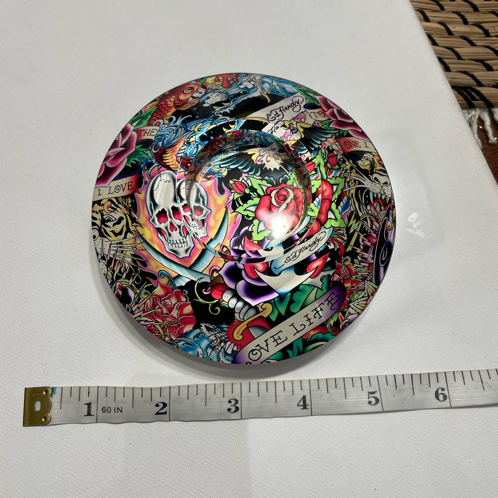 Ed hardy Colorful Tattoo Art tea candle holder vintage